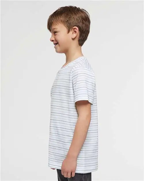 Lat 6101 Youth Fine Jersey Tee - Shadow Stripe