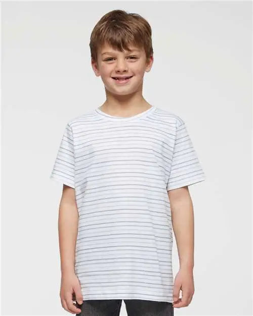 Lat 6101 Youth Fine Jersey Tee - Shadow Stripe