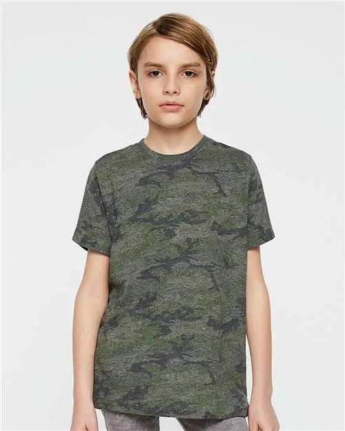 Lat 6101 Youth Fine Jersey Tee - Vintage Camo