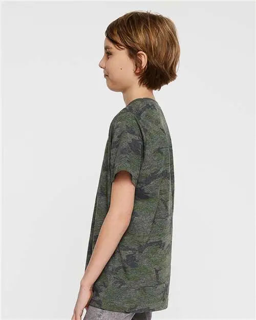 Lat 6101 Youth Fine Jersey Tee - Vintage Camo