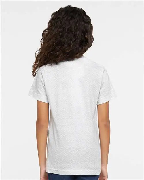 Lat 6101 Youth Fine Jersey Tee - White Reptile