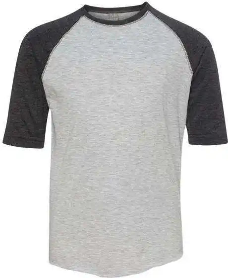 Lat 6130 Youth Baseball Fine Jersey Three-quarter Sleeve Tee - Vintage Heather Smoke