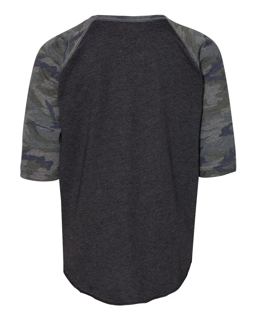 Lat 6130 Youth Baseball Fine Jersey Three-quarter Sleeve Tee - Vintage Smoke Camo
