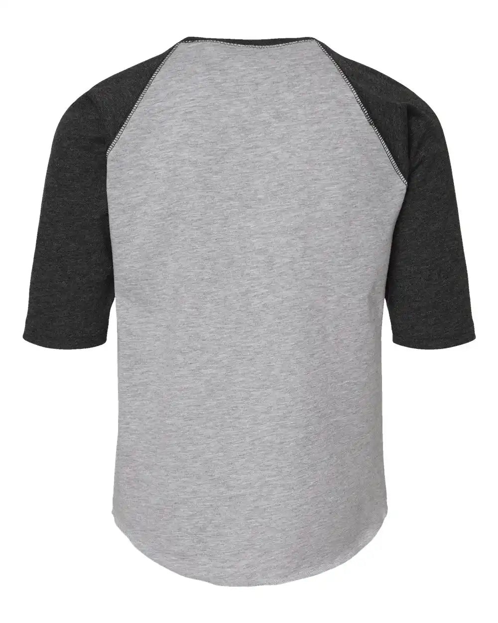Lat 6130 Youth Baseball Fine Jersey Three-quarter Sleeve Tee - Vintage Heather Smoke - Heather/ / Xs