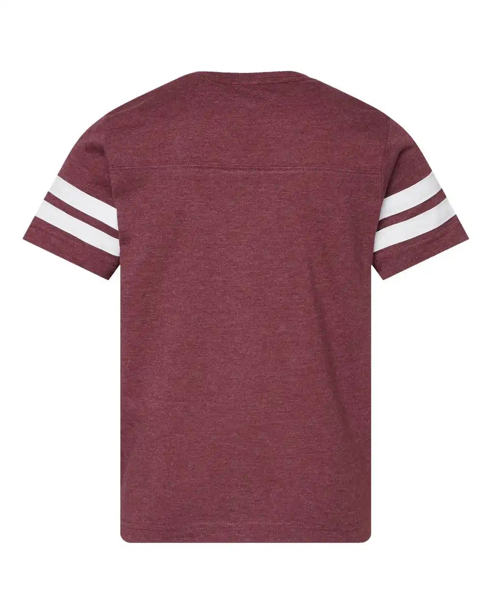 Lat 6137 Youth Football Fine Jersey Tee - Vintage Burgundy White - Burgundy/ / Xs