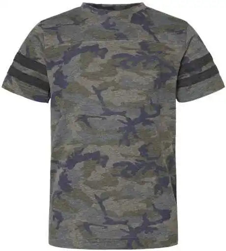 Lat 6137 Youth Football Fine Jersey Tee Vintage Camo Smoke