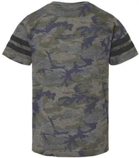 Lat 6137 Youth Football Fine Jersey Tee Vintage Camo Smoke