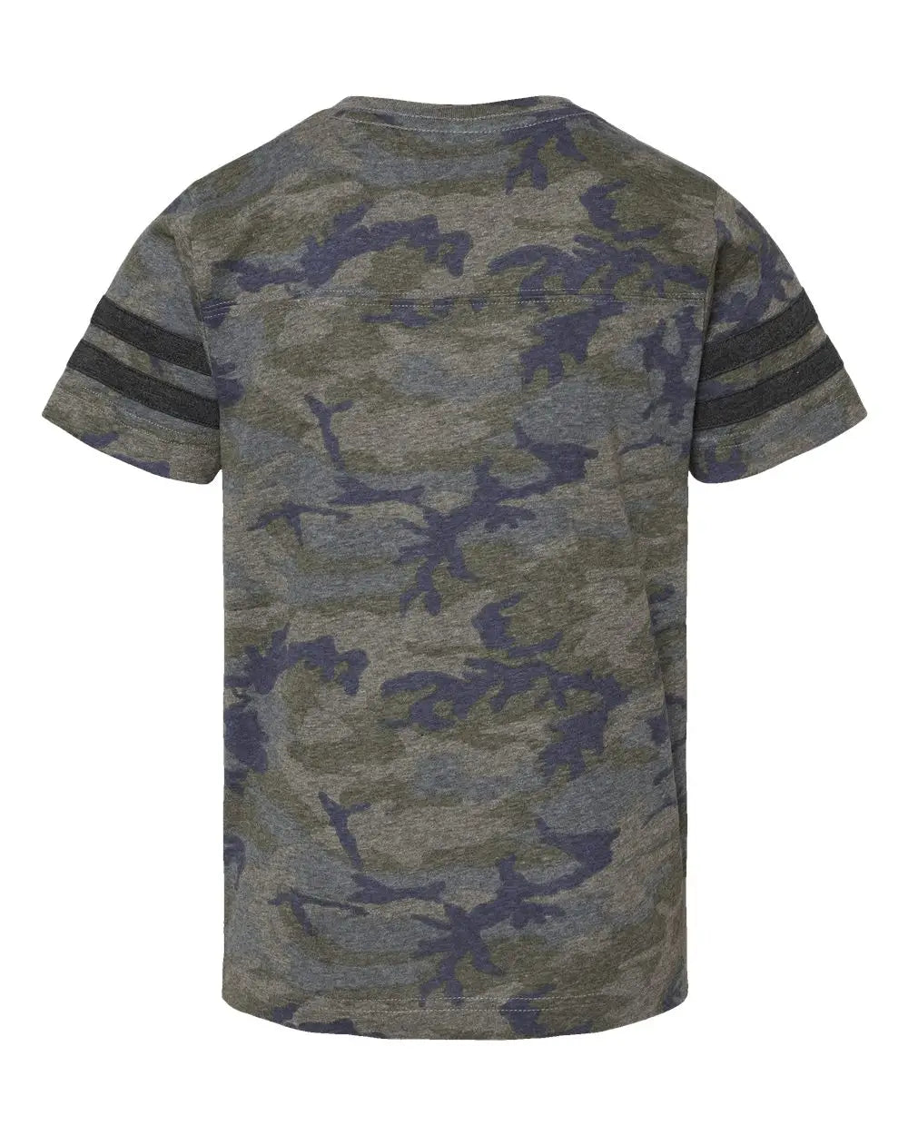 Lat 6137 Youth Football Fine Jersey Tee - Vintage Camo Smoke