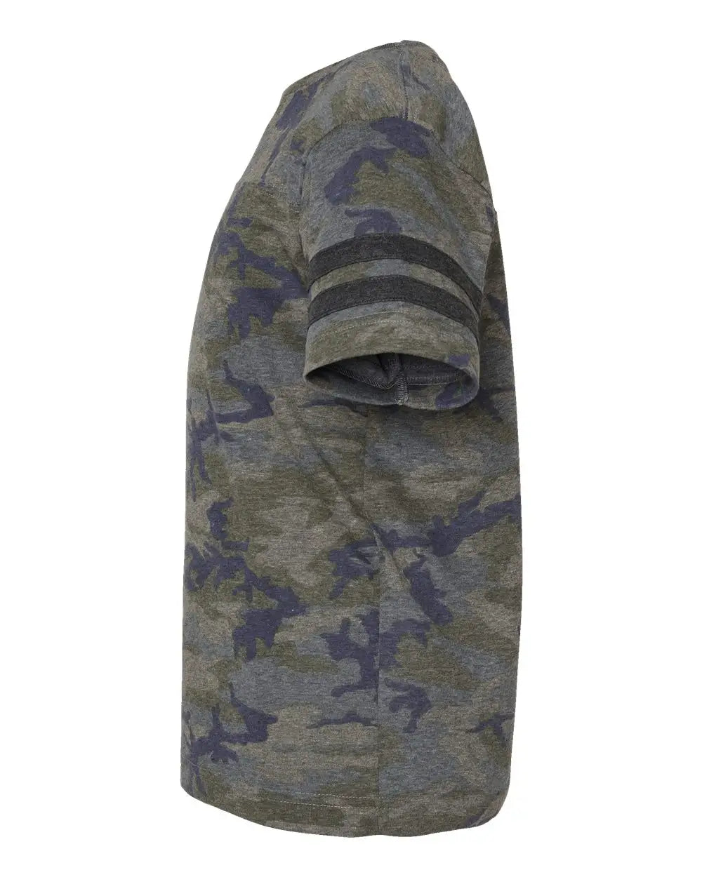 Lat 6137 Youth Football Fine Jersey Tee - Vintage Camo Smoke