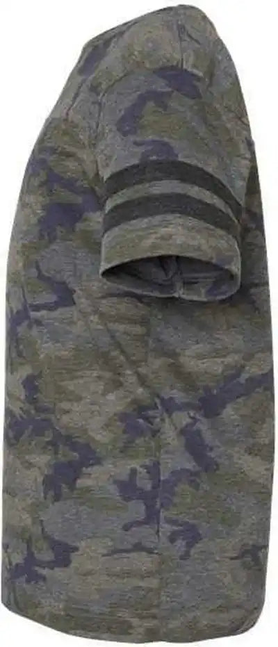 Lat 6137 Youth Football Fine Jersey Tee Vintage Camo Smoke