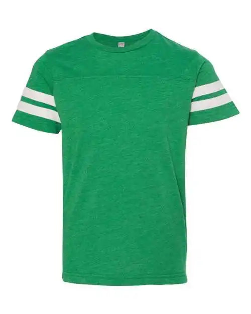 Lat 6137 Youth Football Fine Jersey Tee Vintage Green White