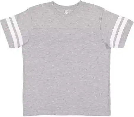 Lat 6137 Youth Football Fine Jersey Tee Vintage Heather White