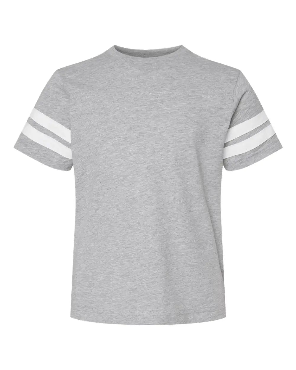 Lat 6137 Youth Football Fine Jersey Tee - Vintage Heather White - Ivory / Xs
