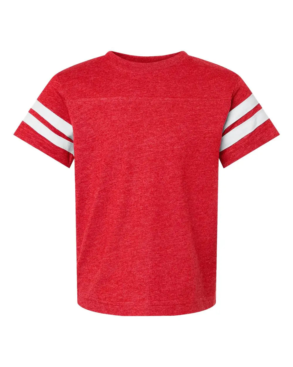 Lat 6137 Youth Football Fine Jersey Tee - Vintage Red White - Xs