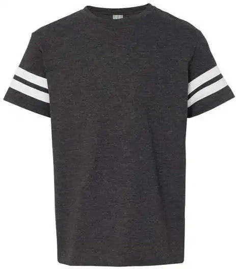 Lat 6137 Youth Football Fine Jersey Tee - Vintage Smoke White