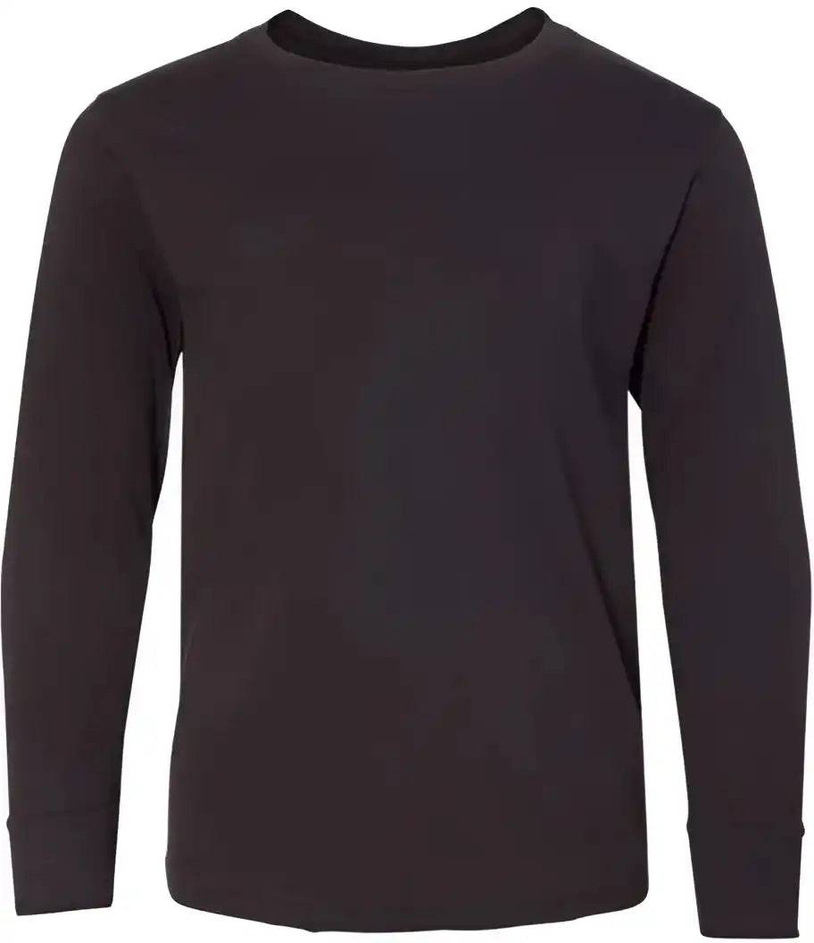 Lat 6201 Youth Fine Jersey Long Sleeve Tee - Black