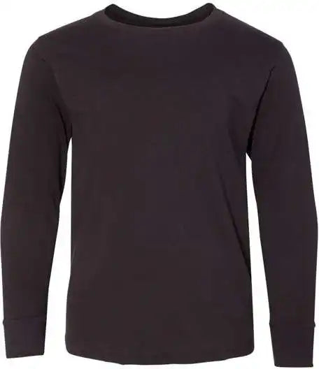 Lat 6201 Youth Fine Jersey Long Sleeve Tee Black