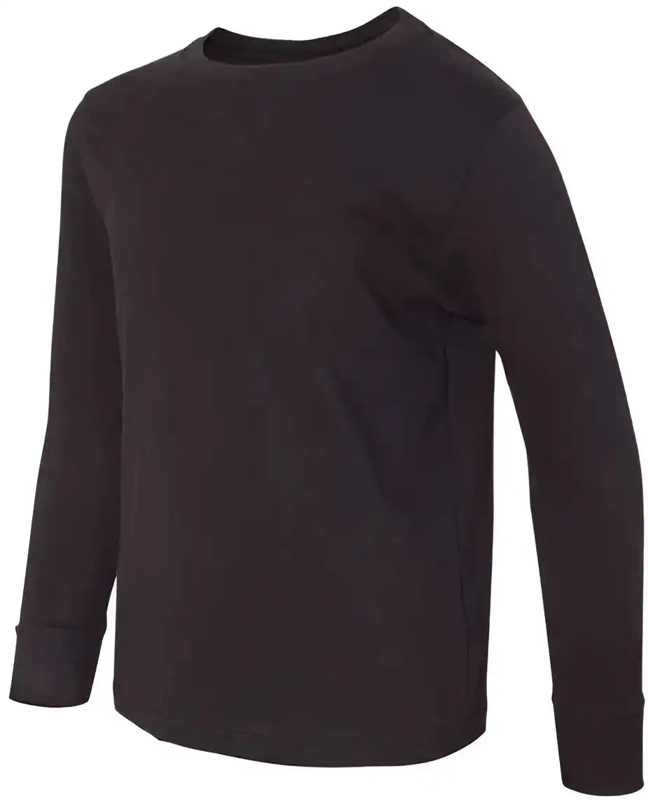 Lat 6201 Youth Fine Jersey Long Sleeve Tee - Black