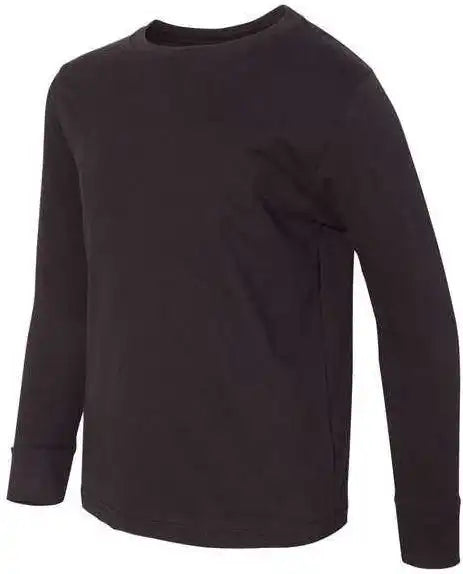 Lat 6201 Youth Fine Jersey Long Sleeve Tee Black