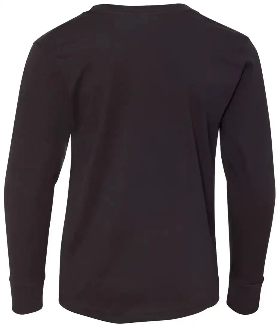 Lat 6201 Youth Fine Jersey Long Sleeve Tee - Black