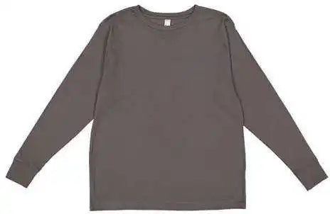 Lat 6201 Youth Fine Jersey Long Sleeve Tee Charcoal