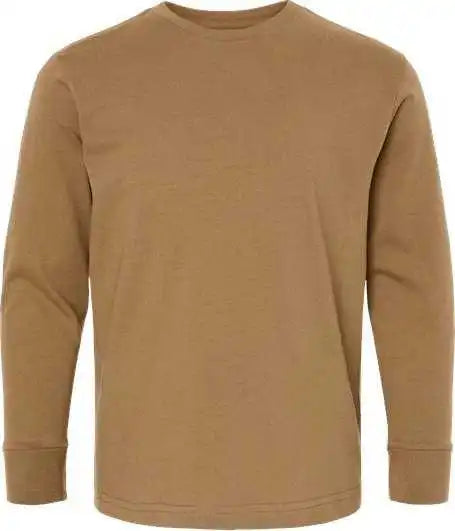 Lat 6201 Youth Fine Jersey Long Sleeve Tee Coyote Brown