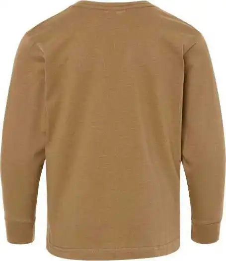 Lat 6201 Youth Fine Jersey Long Sleeve Tee Coyote Brown