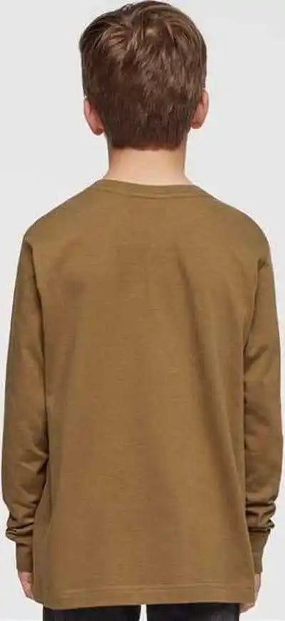 Lat 6201 Youth Fine Jersey Long Sleeve Tee Coyote Brown
