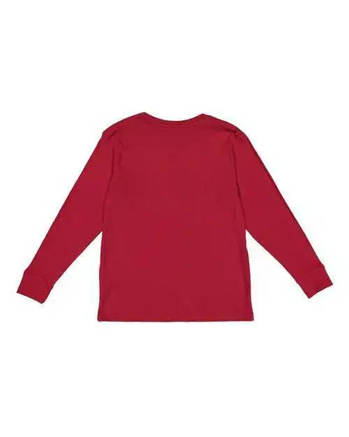 Lat 6201 Youth Fine Jersey Long Sleeve Tee - Garnet