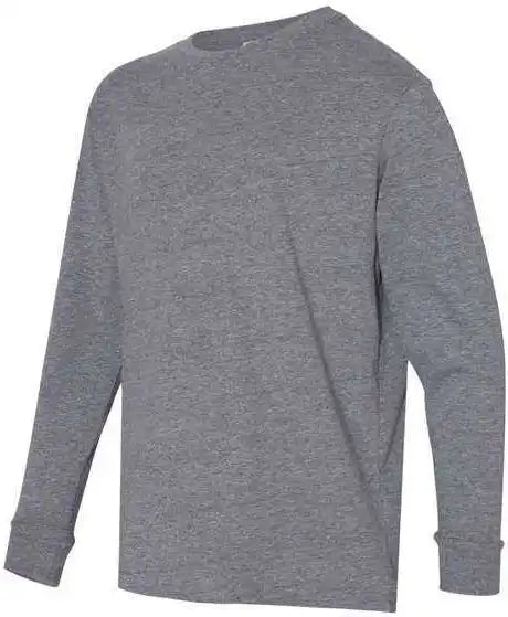 Lat 6201 Youth Fine Jersey Long Sleeve Tee Granite Heather