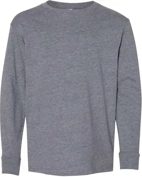 Lat 6201 Youth Fine Jersey Long Sleeve Tee Granite Heather