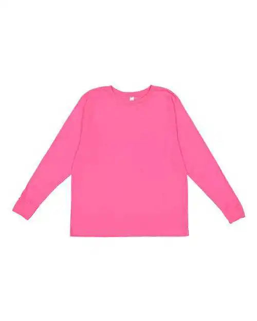 Lat 6201 Youth Fine Jersey Long Sleeve Tee - Hot Pink