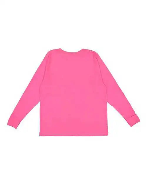 Lat 6201 Youth Fine Jersey Long Sleeve Tee - Hot Pink