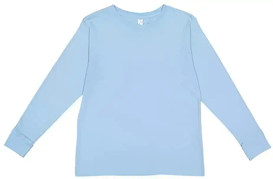 Lat 6201 Youth Fine Jersey Long Sleeve Tee Light Blue