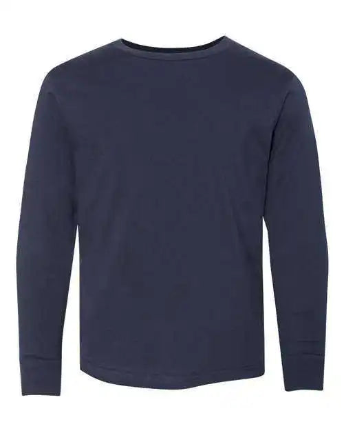 Lat 6201 Youth Fine Jersey Long Sleeve Tee Navy