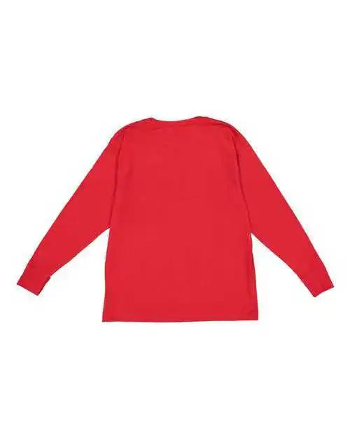 Lat 6201 Youth Fine Jersey Long Sleeve Tee Red