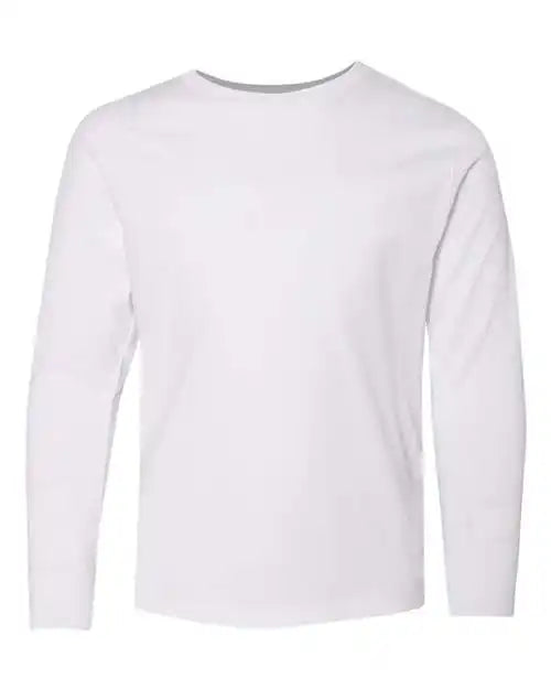 Lat 6201 Youth Fine Jersey Long Sleeve Tee White