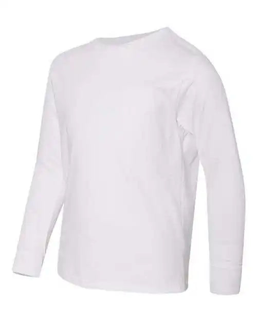 Lat 6201 Youth Fine Jersey Long Sleeve Tee White