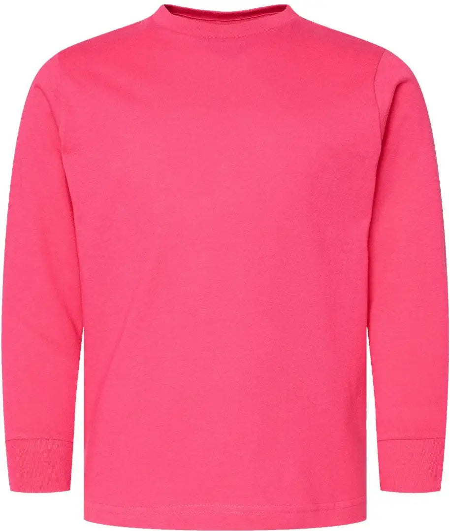 Lat 6201l Youth Fine Jersey Long Sleeve Tee - 6201 - Hot Pink - Xs
