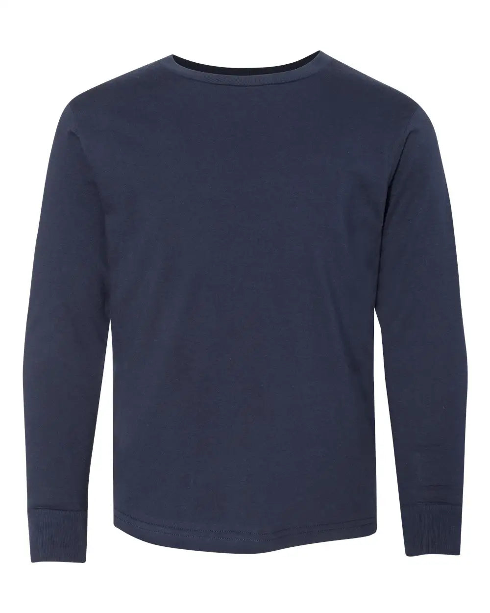 Lat 6201l Youth Fine Jersey Long Sleeve Tee - 6201 - Navy - Xs