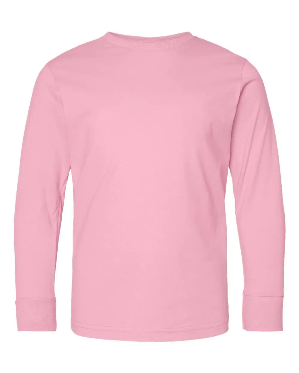 Lat 6201l Youth Fine Jersey Long Sleeve Tee - 6201 - Pink - Xs
