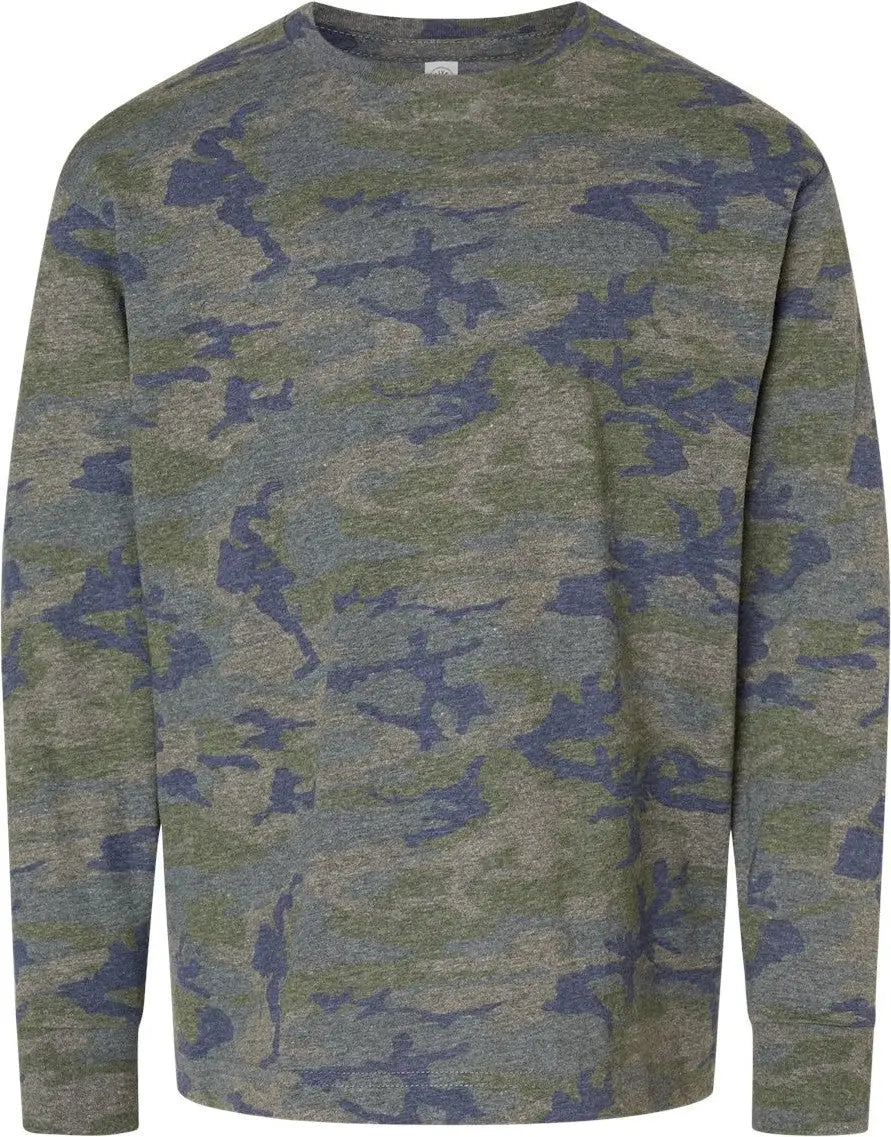Lat 6201l Youth Fine Jersey Long Sleeve Tee - 6201 - Vintage Camo
