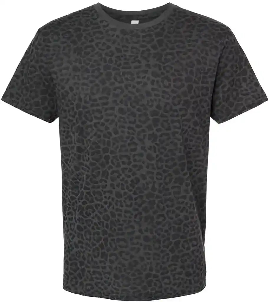 Lat 6901 Fine Jersey Tee Black Leopard