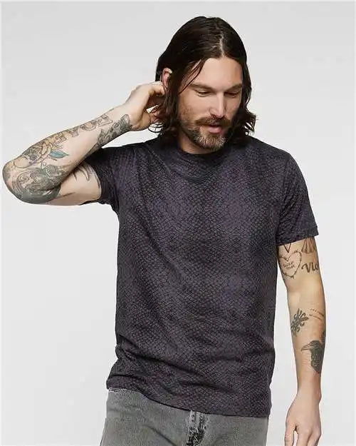 Lat 6901 Fine Jersey Tee - Black Reptile