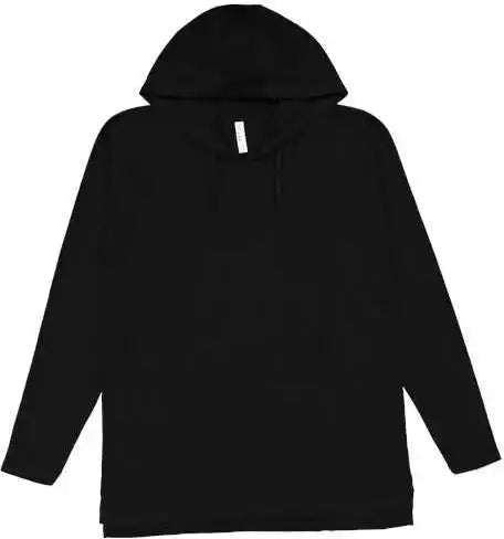 Lat 6917 Fine Jersey Hooded Long Sleeve Raglan T-shirt - Black