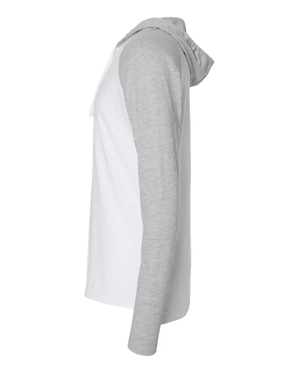 Lat 6917 Fine Jersey Hooded Long Sleeve Raglan T-shirt - Blended White Vintage Heather