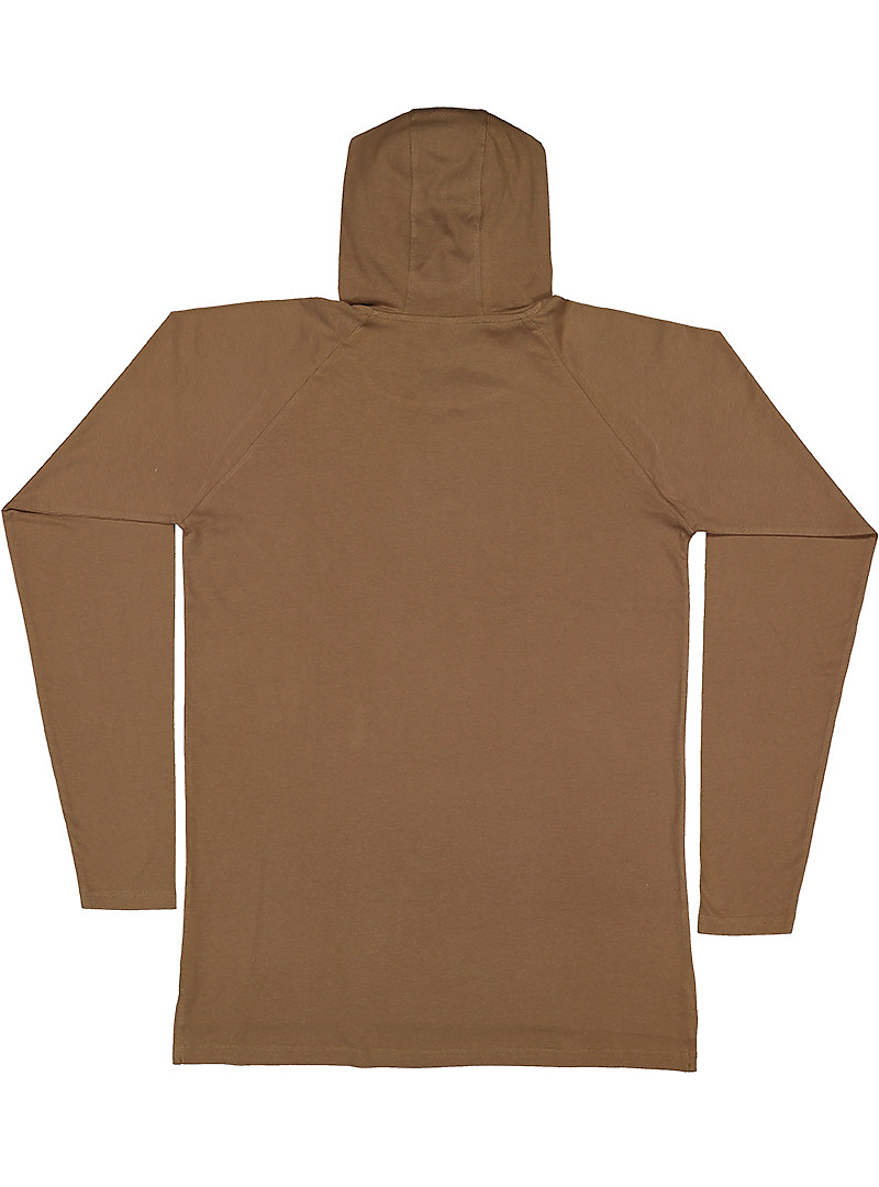 Lat 6917 Fine Jersey Hooded Long Sleeve Raglan T-shirt - Coyote Brown
