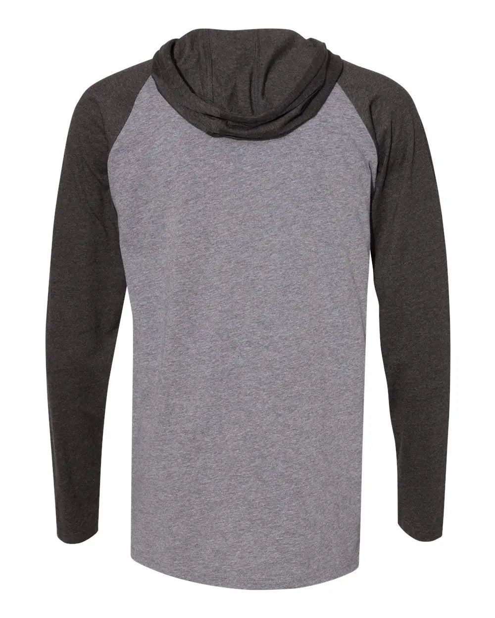Lat 6917 Fine Jersey Hooded Long Sleeve Raglan T-shirt - Granite Heather Vintage Smoke Black