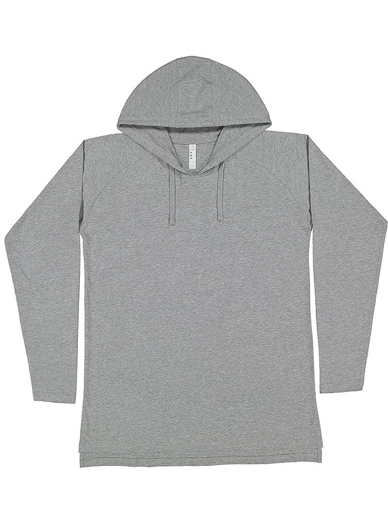 Lat 6917 Fine Jersey Hooded Long Sleeve Raglan T-shirt - Heather