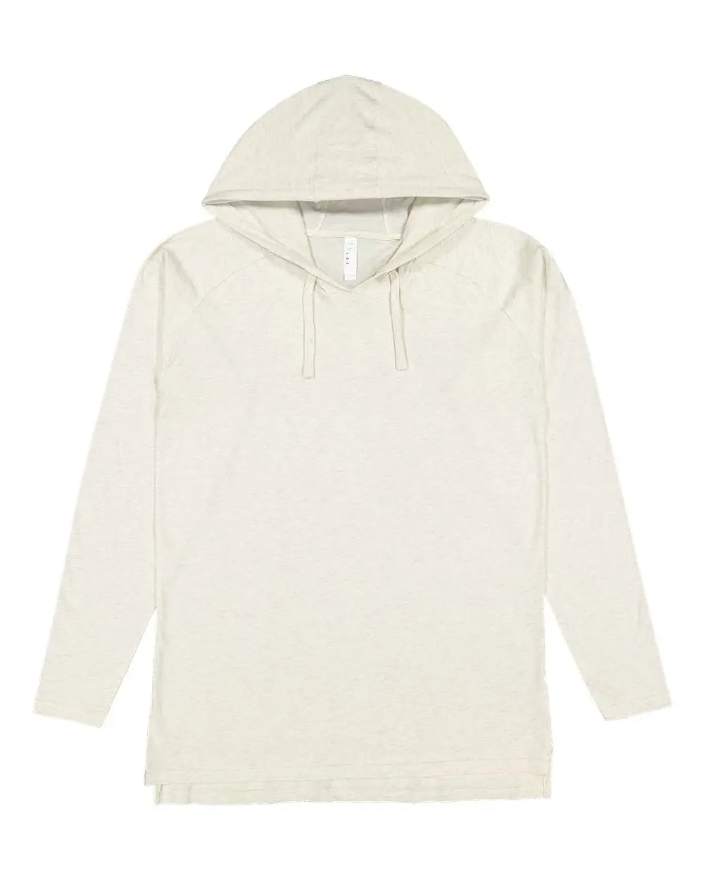 Lat 6917 Fine Jersey Hooded Long Sleeve Raglan T-shirt - Natural Heather - Xs